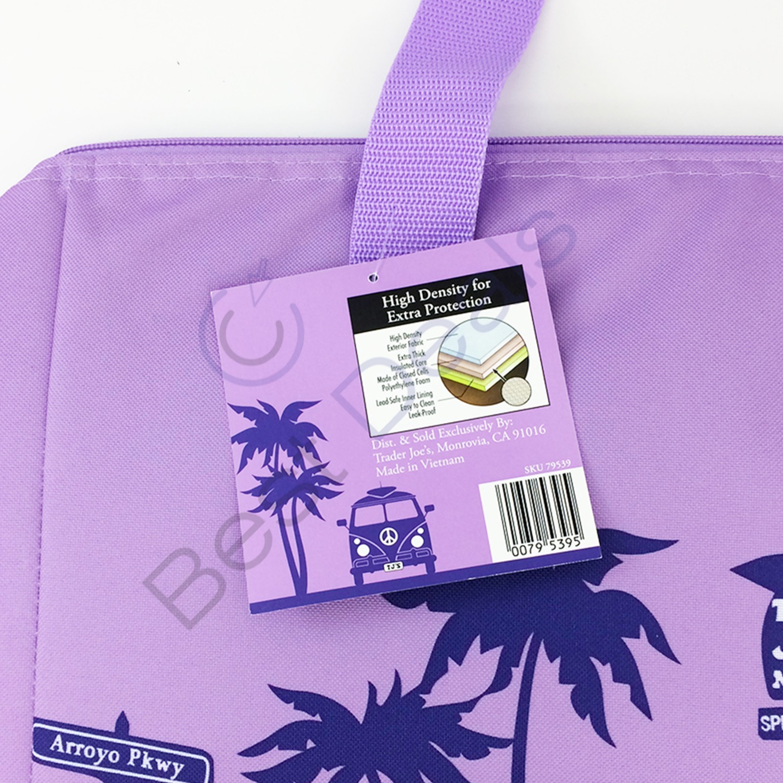 Trader Joe’s Large Insulated Reusable Shopping Tote Bag 8 Gal. Peach & Purple