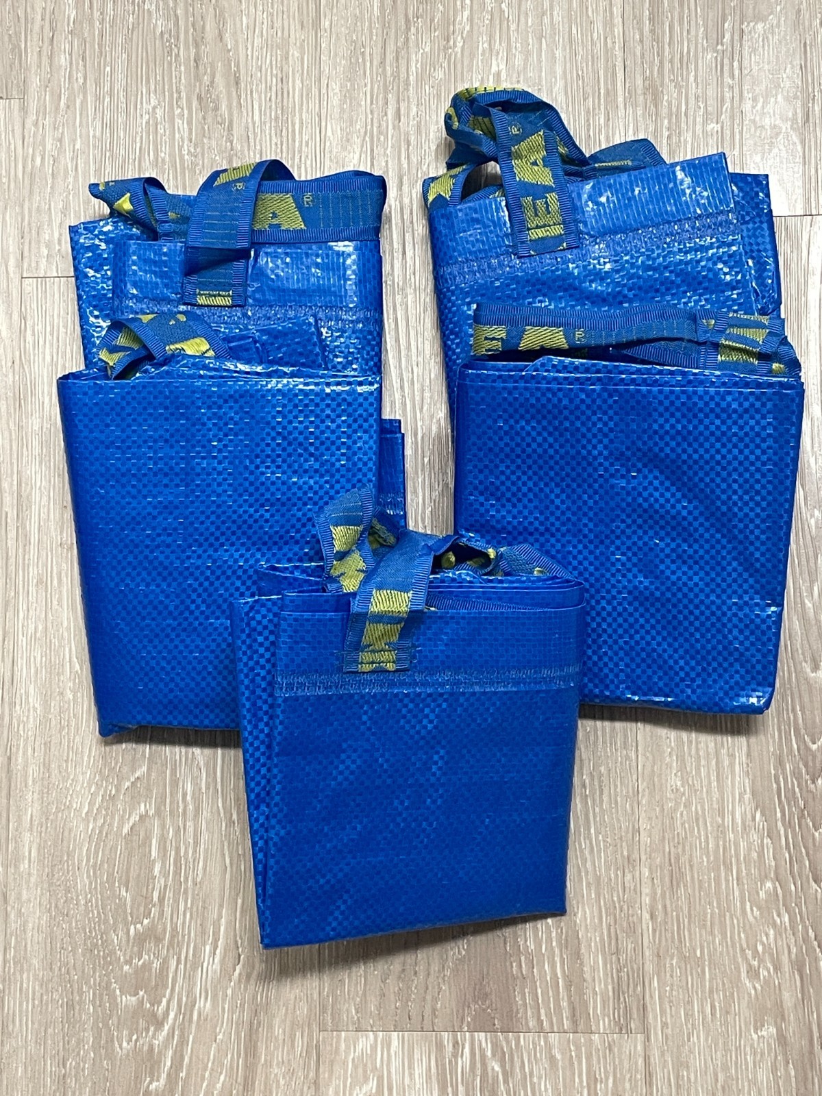 Lot of 5 IKEA FRAKTA Blue Shopping Bags Tote Storage Moving Laundry Reusable New