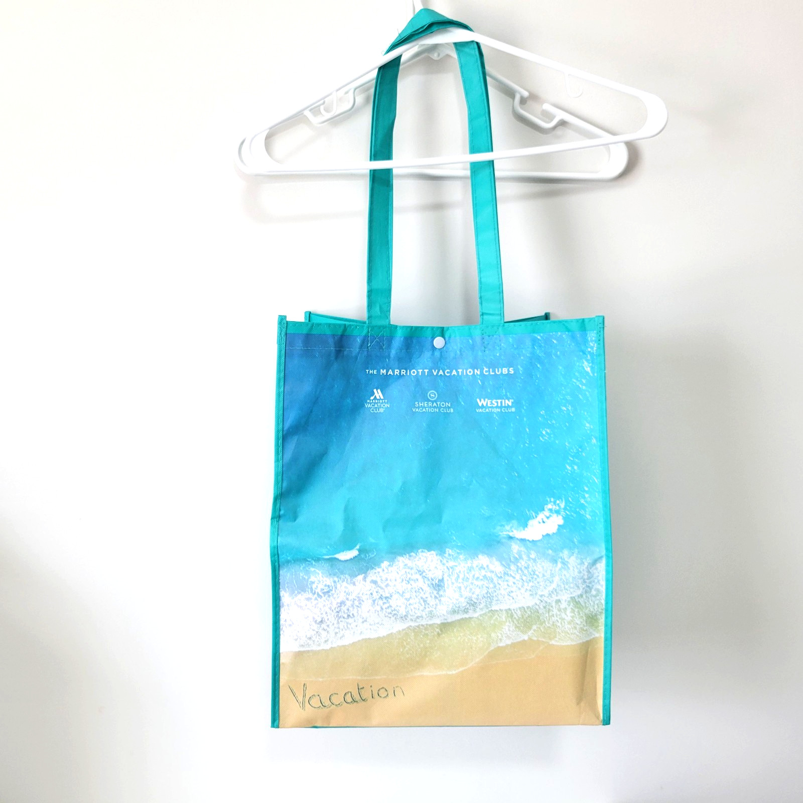 Marriott Vacation Club Reusable Shopping Bag New Beach Ocean Scene Snap Closure