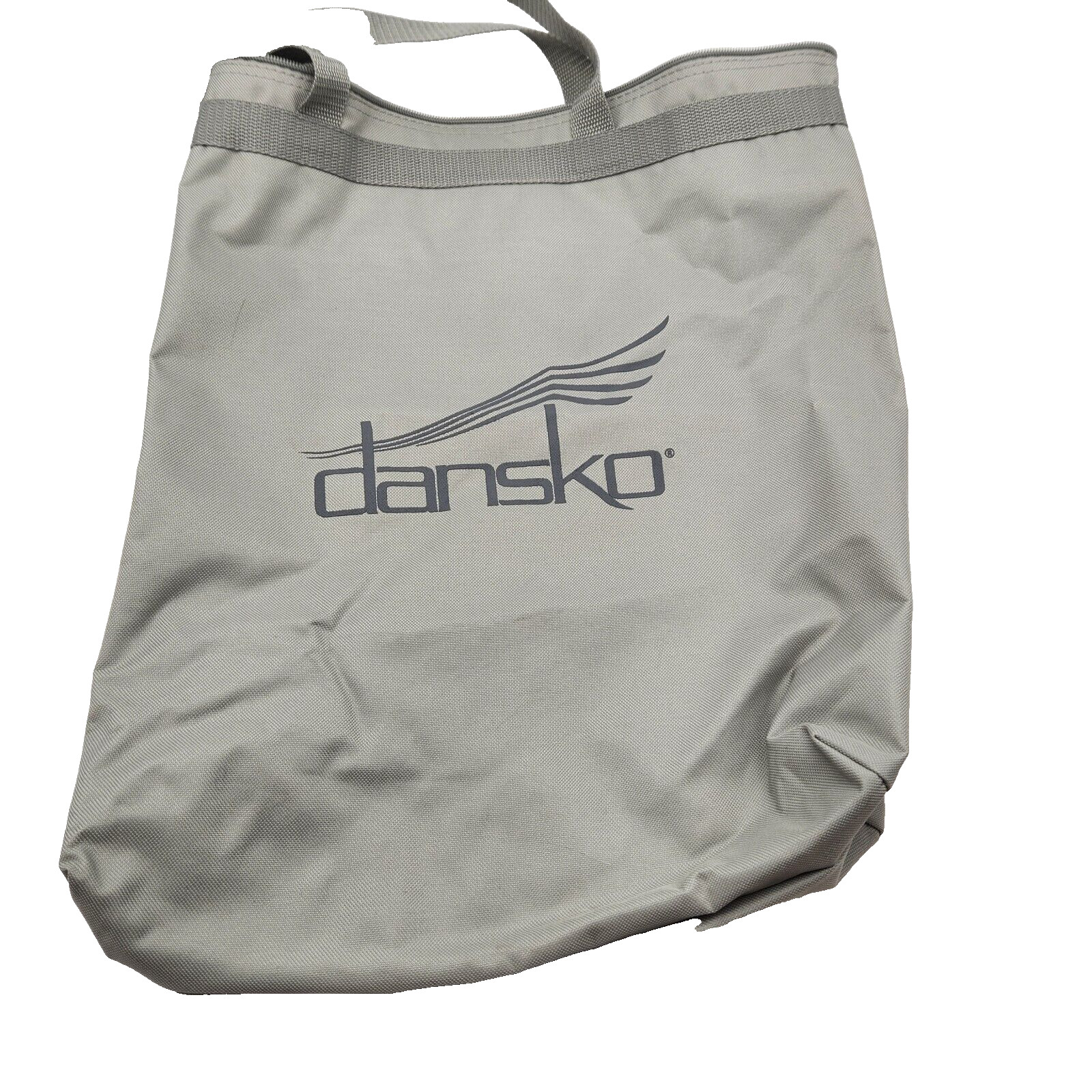 Dansko Logo Tote Shoe Bag Gray Workout Double Handles 16″x13″x4″