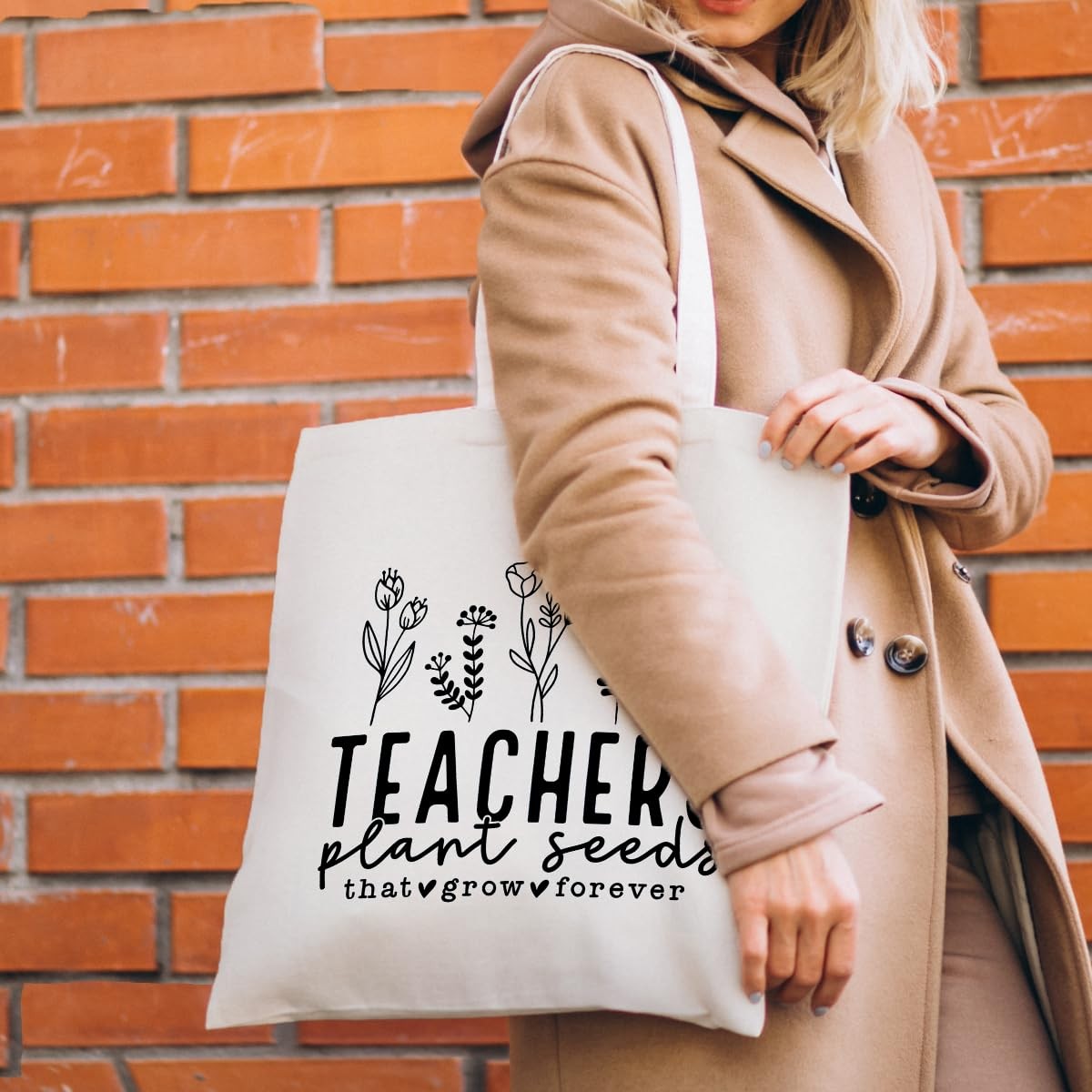 Boho Floral Teacher Tote Bag, Teacher Gifts for , Teacher Appreciation Gifts,…