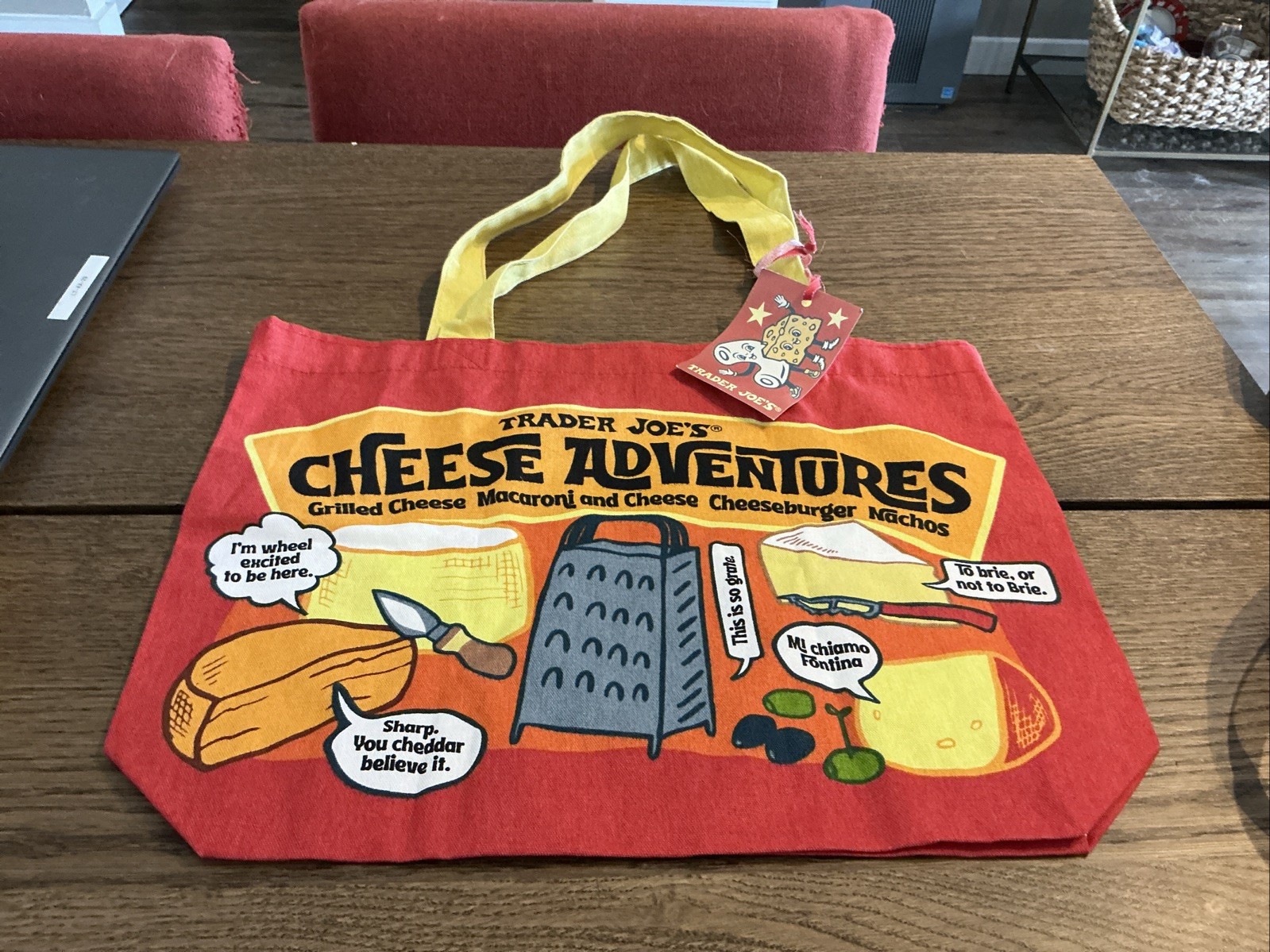 Trader Joe’s Cheese Adventures Shopping Groceries Bag NEW With Tag