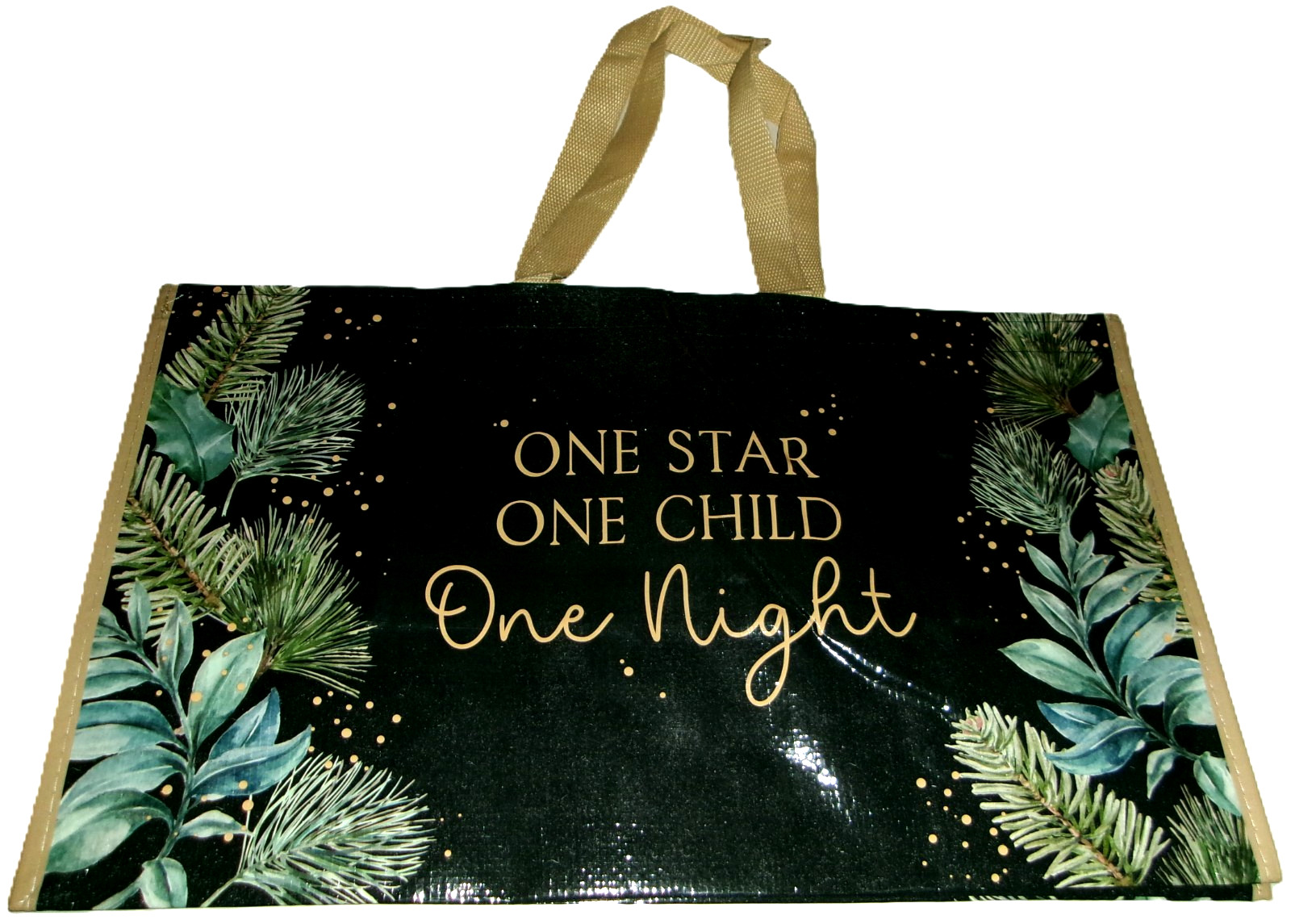CHRISTMAS REUSABLE TOTE BAG~ 20.5 x 12 x 10″ ~ ONE STAR, ONE CHILD, ONE NIGHT