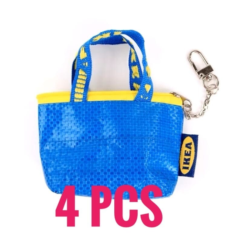 4 x IKEA XS COIN WALLET – Blue Bag Laundry Carrier Recycle Reusable 9cmx7cmx3cm
