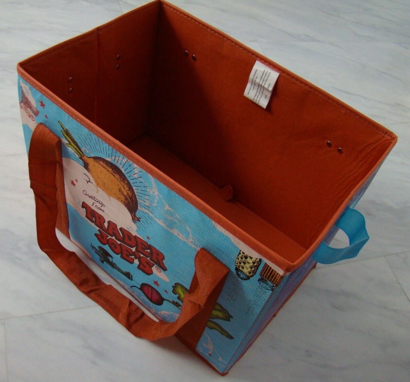 New Trader Joe’s Stand Up Collapsible Reusable Grocery Tote Shopping Bag