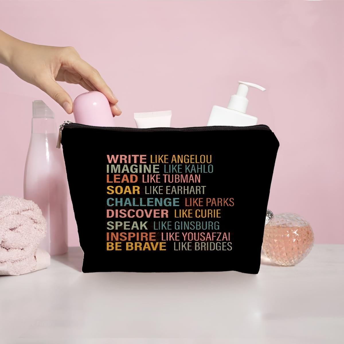 uinwk Inspirational Gifts for Women Makeup Bag, Empowerment Multicolor