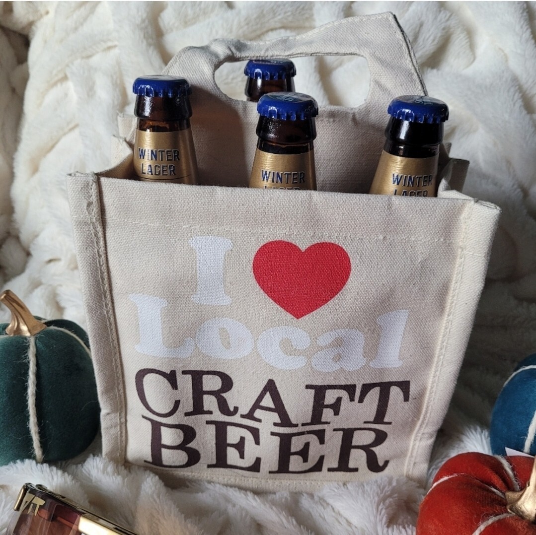 NWOT Canvas Reusable Six Pack Bag I Heart Craft Beer