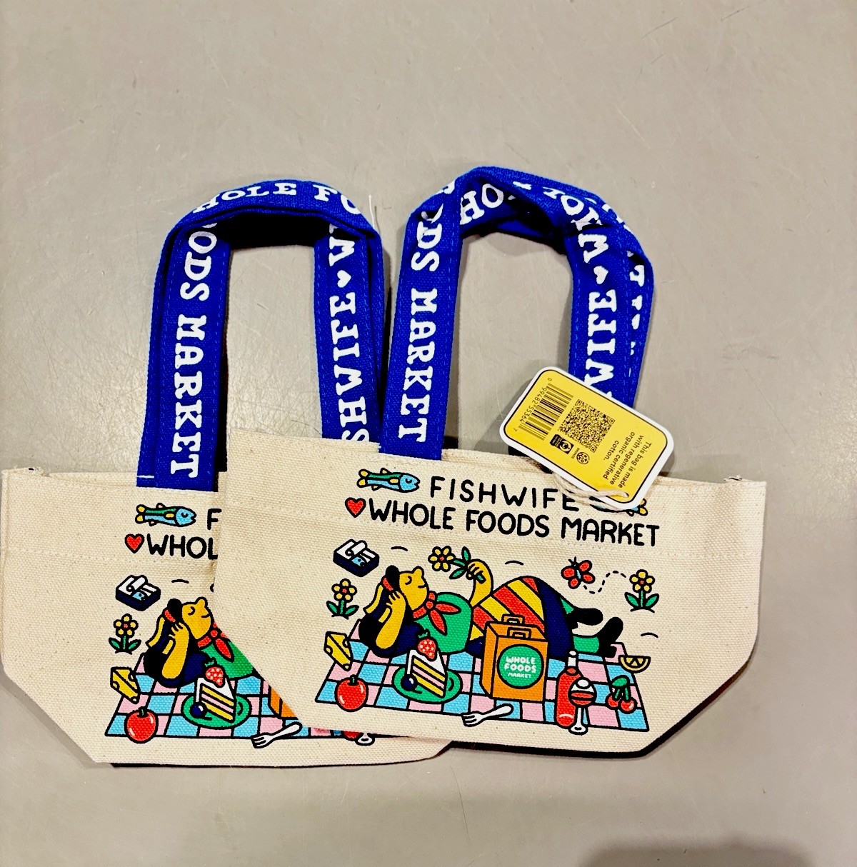 Set of 2 🚨🔥 VIRAL ALERT 🔥🚨👀 NEW Whole Foods x Fishwife Micro Tote Bag 👀
