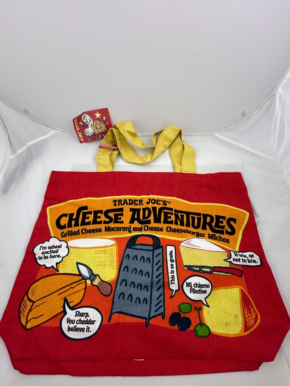 Trader Joes Cheese Adventures Shopping Bag Tote Large Canvas