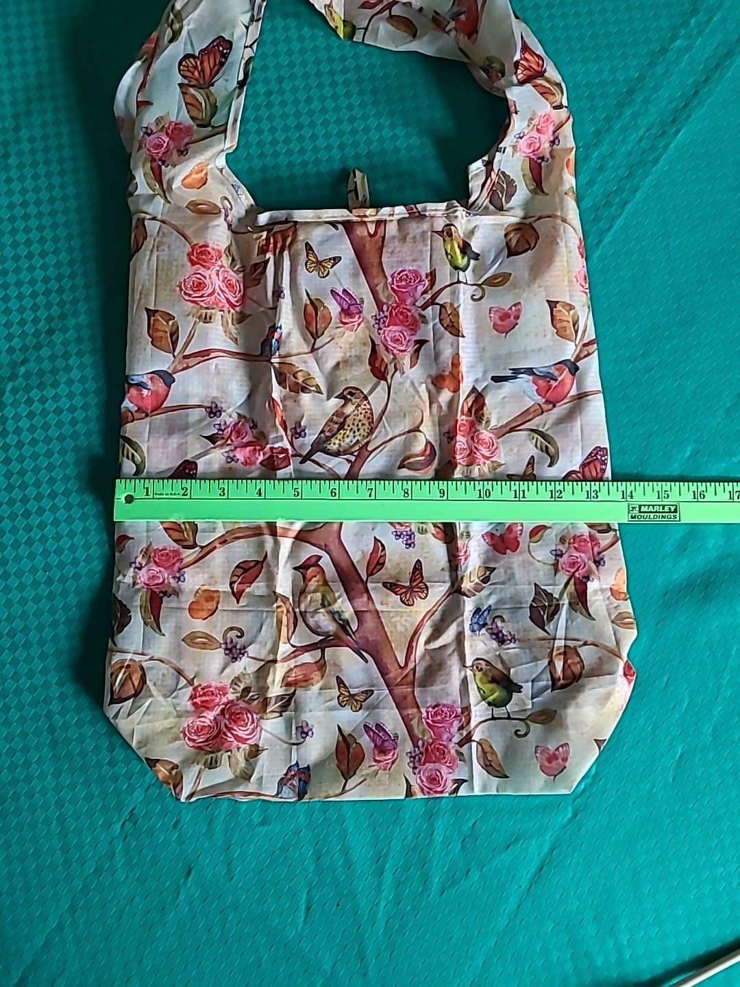 BeeGreen Reusable shopping Bag for Groceries & Market Birds Butterflies Flowers
