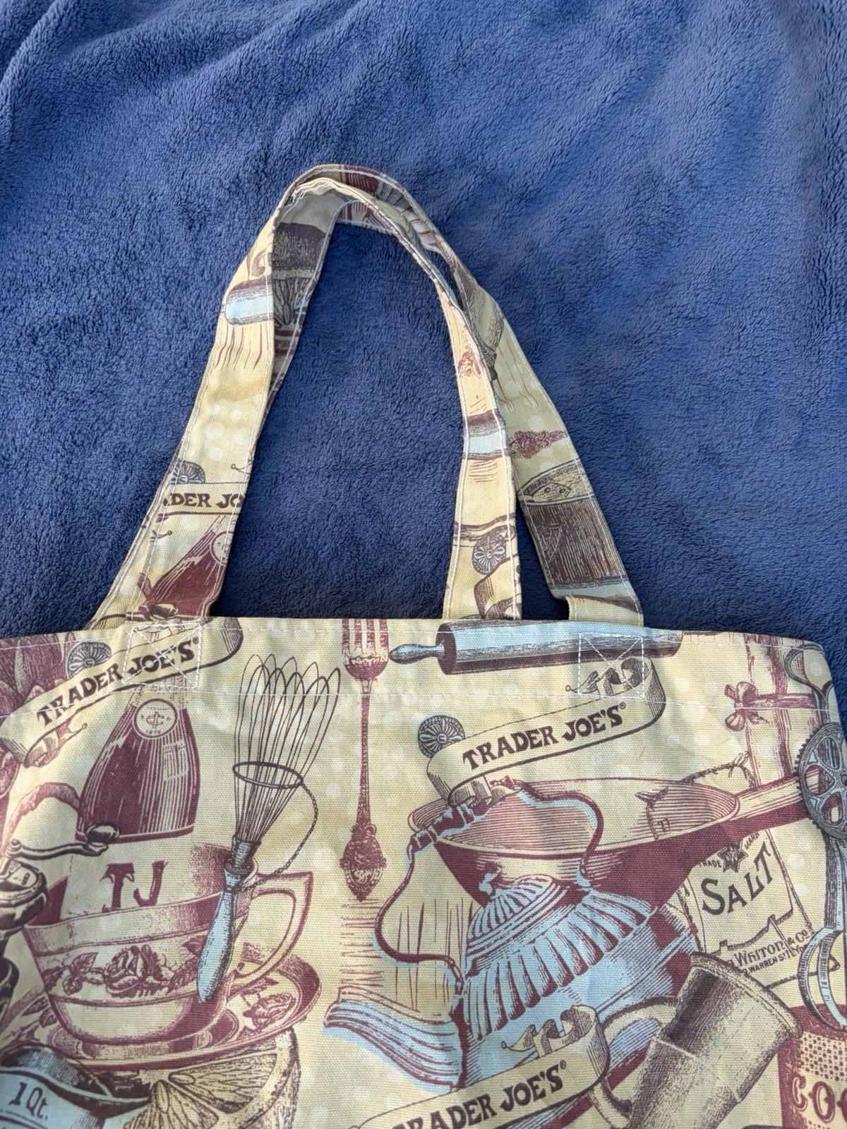 Vintage Trader Joe’s Tote Bag Kitchen Utensils Chef Cloth Bag 12”x17.5”