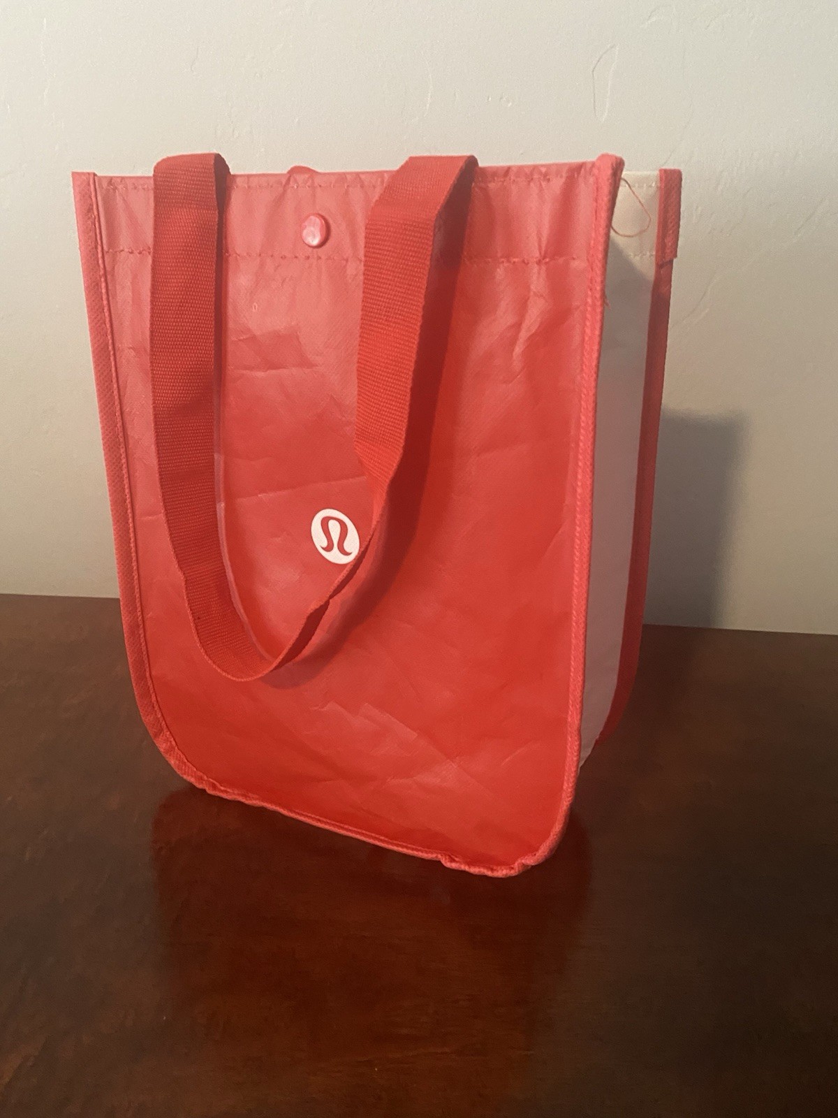Lululemon Bag Red and White, 9″ x 12″ Re-usable Shopping Tote Bag