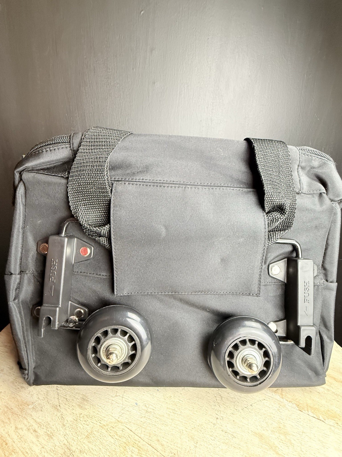 TOTES Cart-in-a-tote Large Wheeled Bag Shopping Travel Black Collapsible