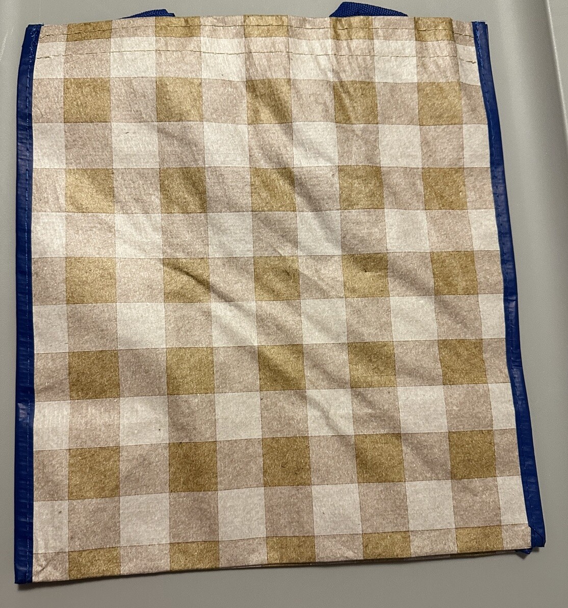 New Set 2 ~Med Bath & Body Works Gingham Blue&Brown Reusable Shopping Gift Bag