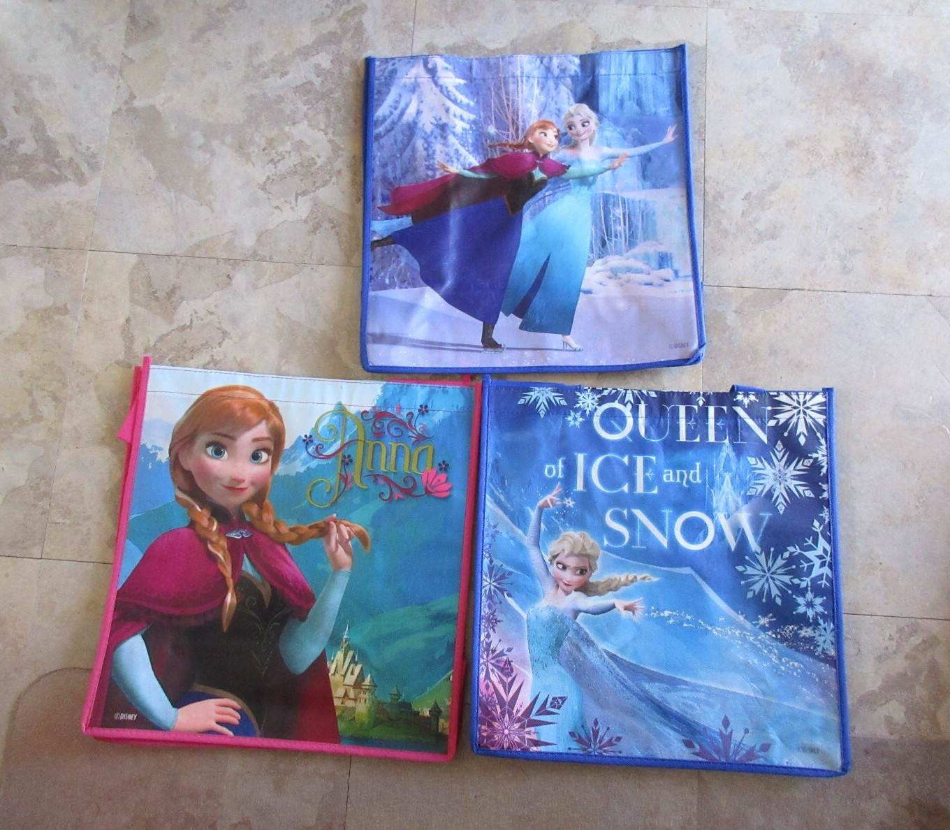 Frozen Reusable Shopping Totes Lot of 3: Elsa, Anna, Elsa & Anna NWT