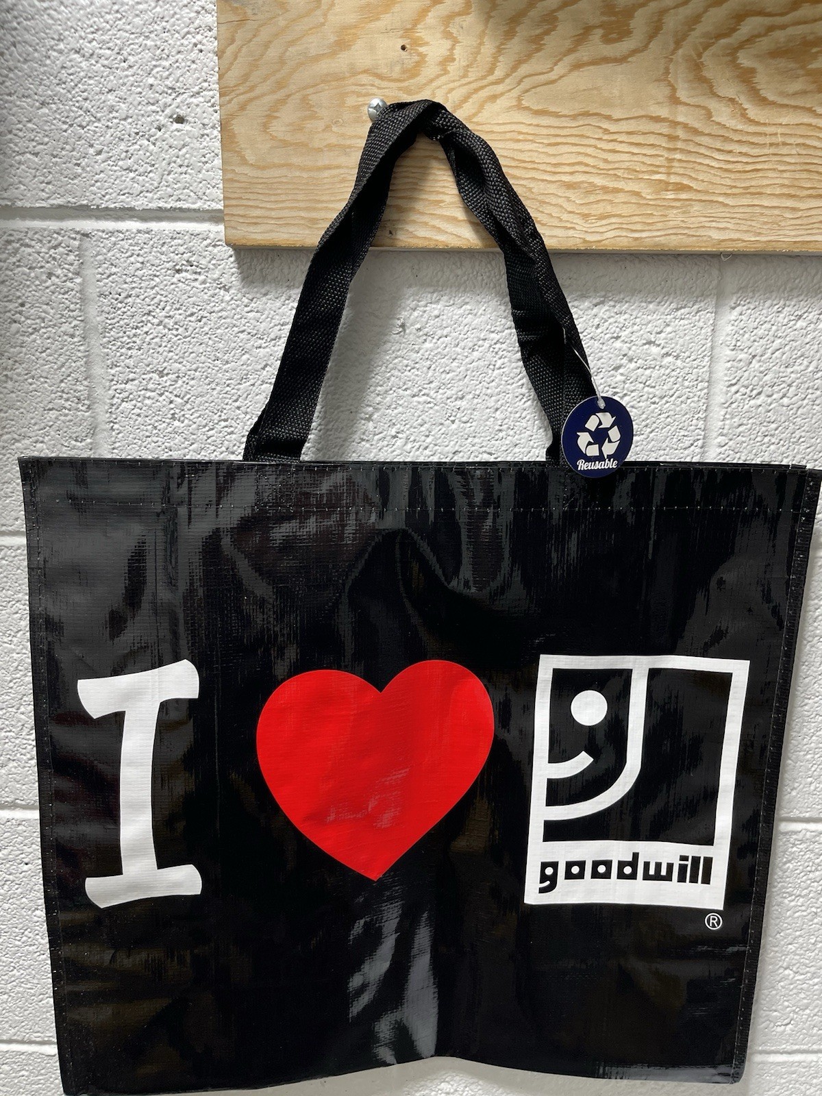 “I Love Goodwill” Large Reusable Shopping Tote Bag New