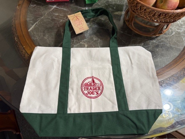 Trader Joe’s Bag Canvas Reusable Heavy Cotton Basic Style Shopping Green Large