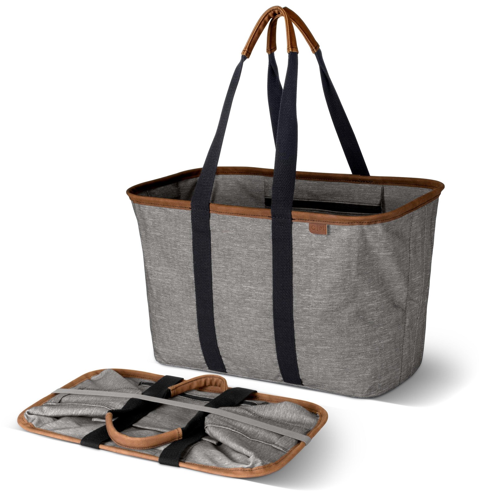 Collapsible LUXE Tote – Gray Black 1 Pack 30L / 8Gal – Reusable Utility Groce…