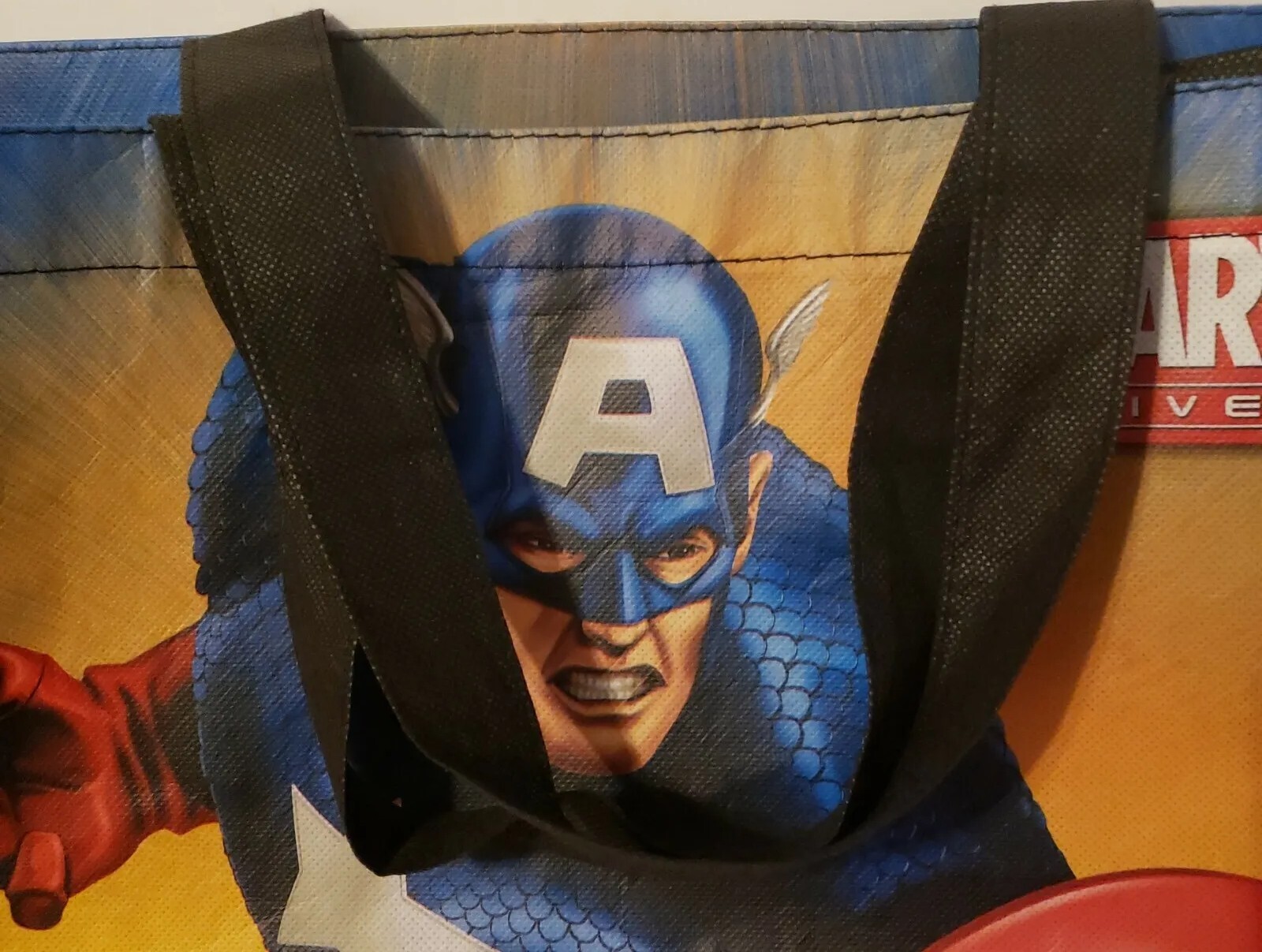Marvel Universe Captain America Tall, Reusable, Shopping Tote Eco 15 inch