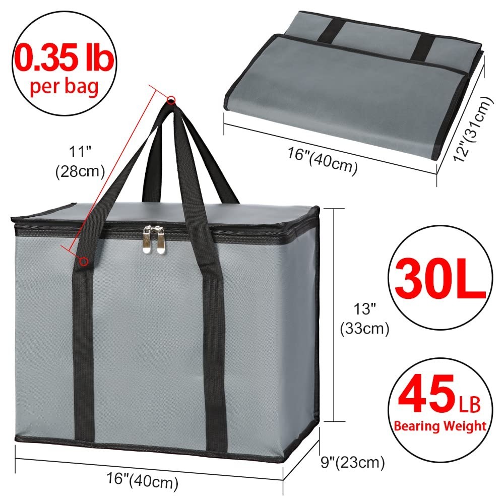 X-Large Insulated Grocery Bag – 30L Capacity Perfect for Food Delivery