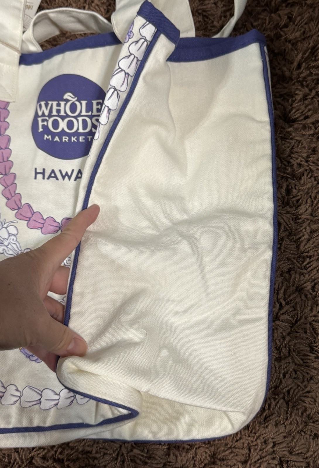 New Tag Aloha And Whole Foods Hawaii Crown Floral Rope Print Large Organic Tote