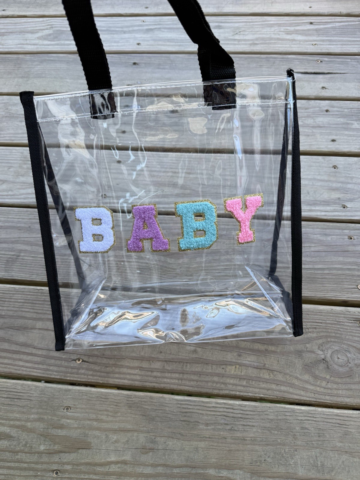 Baby bag, Diaper Bag, Clear Tote Bag, Baby Shower, New Baby Gift, 12x12x6 NEW