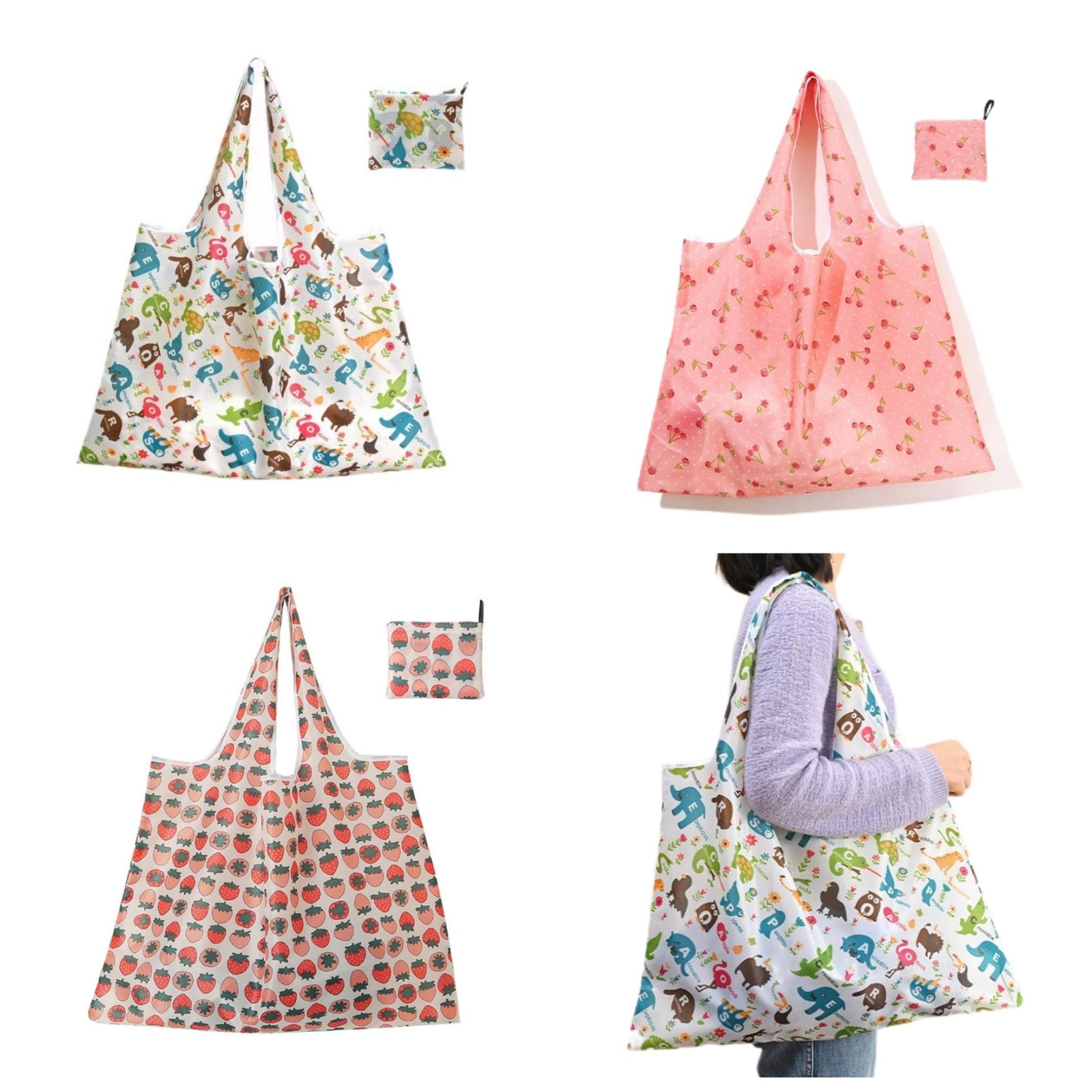 Extra Large 50lbs Foldable Reusable Shopping Bags Kitchen Washable Polyester