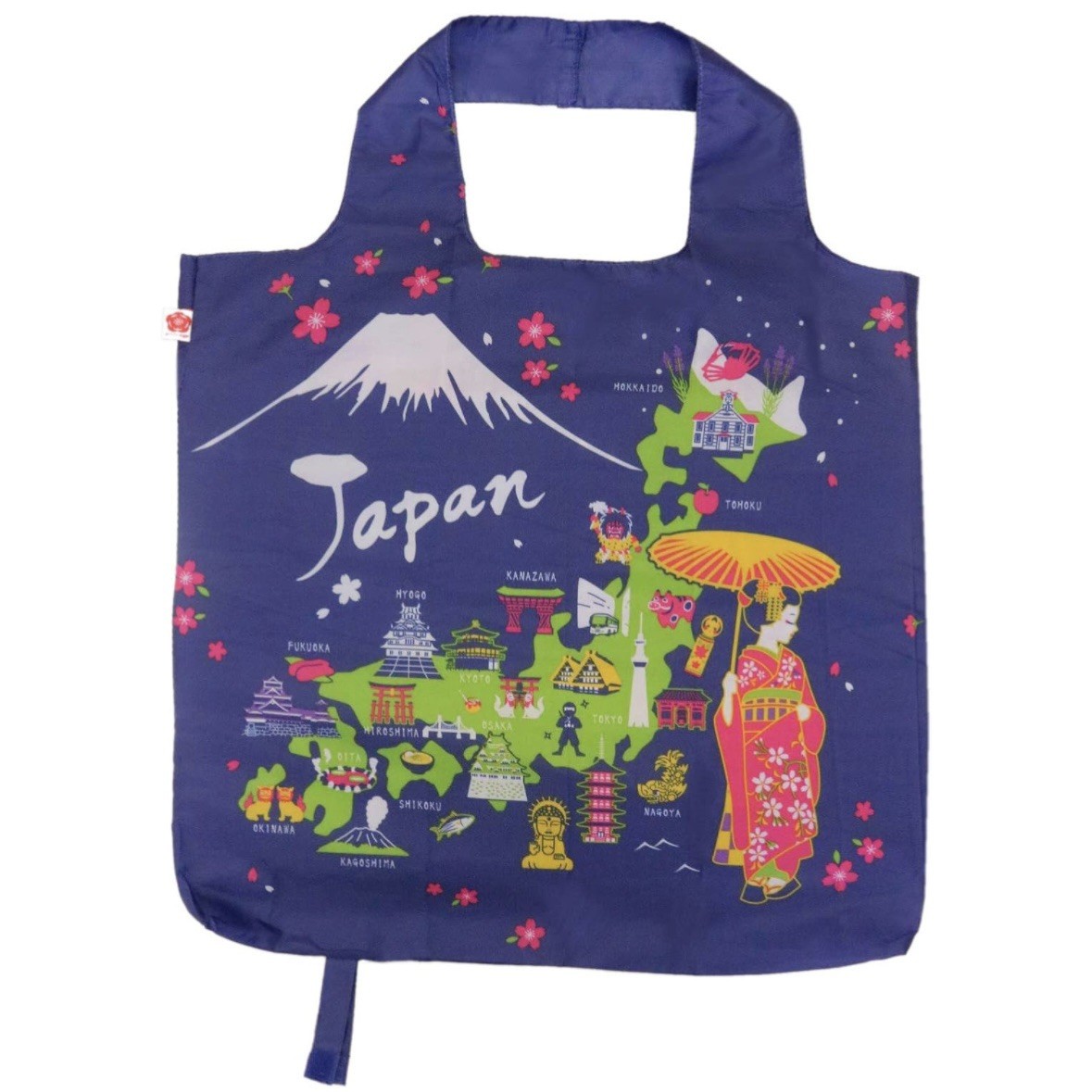 Matsumi Kogei Foldable Eco Bag Japan Souvenir Kyoto Geisha Mt Fuji Tote New