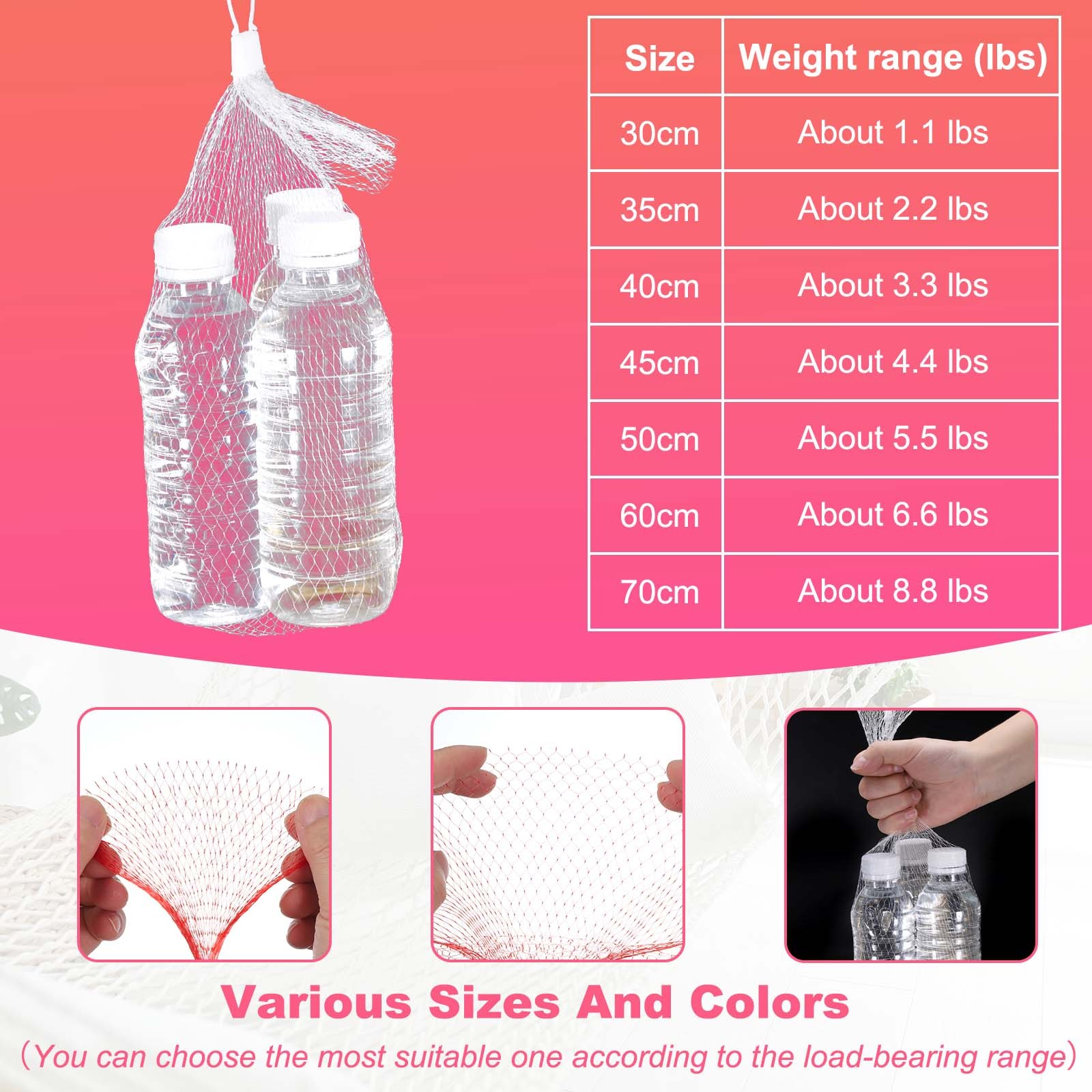 100Pcs Reusable Mesh Produce Bags, 23.6 Inches Egg Hatching Bags, White