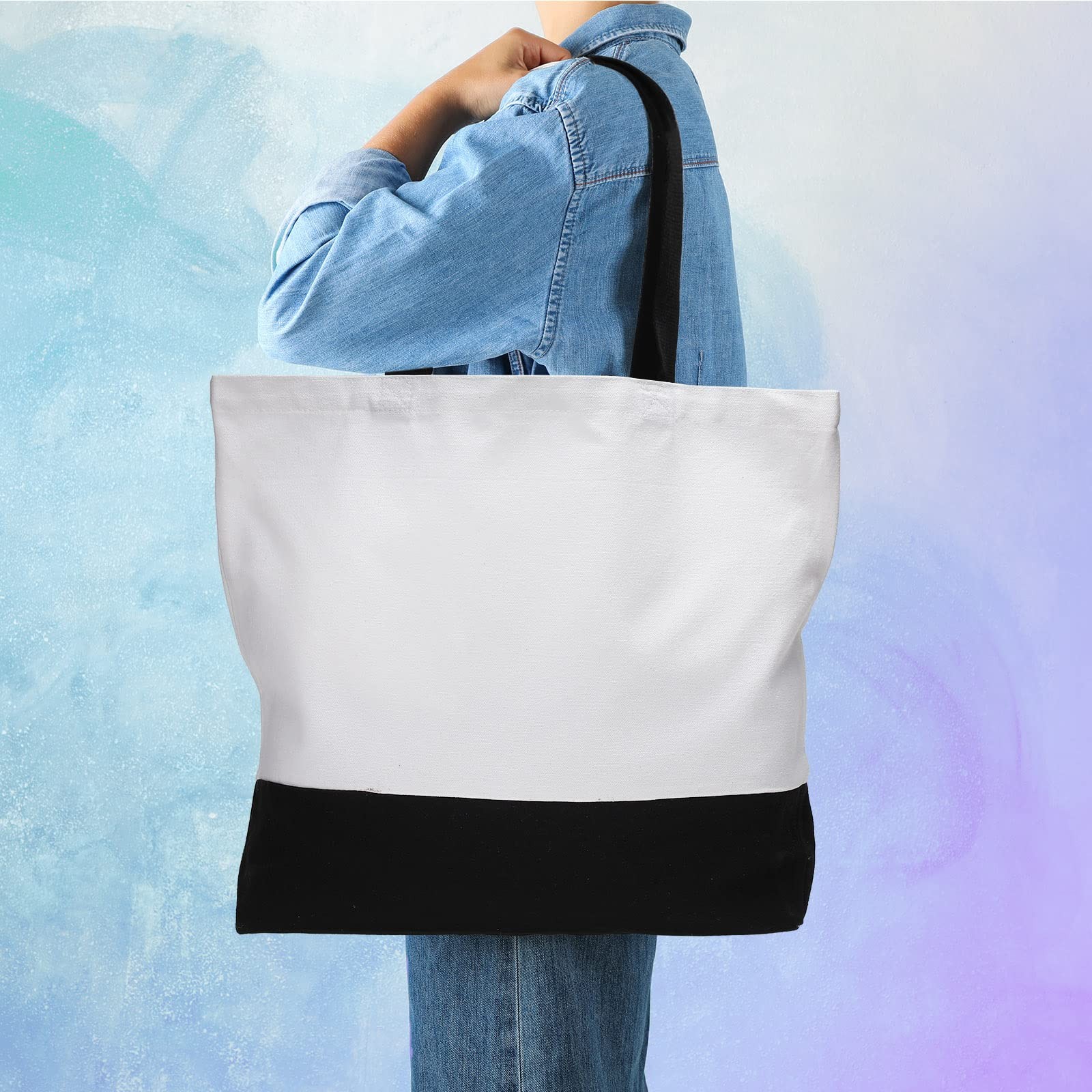 Reginary 16 Pieces Canvas Tote Bag Bulk Sublimation Blank Large Reusable Groc…