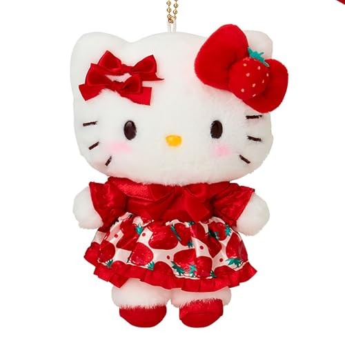 Sanrio Hello Kitty Plush Keychain 6 inch Strawberry Dress 50th Japan Limited