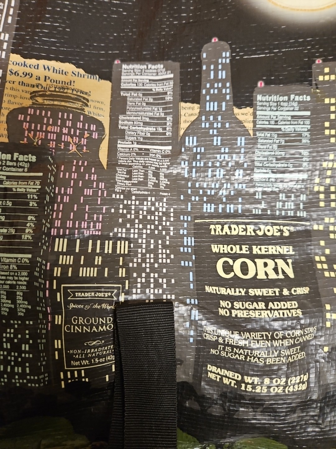 Trader Joe’s ROLLING BAG Nocturne Night View Tote Bag ~ ONE OF A KIND VERY RARE!