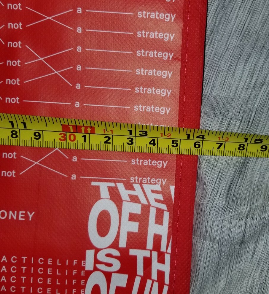 LOT of 3 – RED LULULEMON REUSABLE SHOPPING BAG SNAP CLOSURE LARGE – 14×16