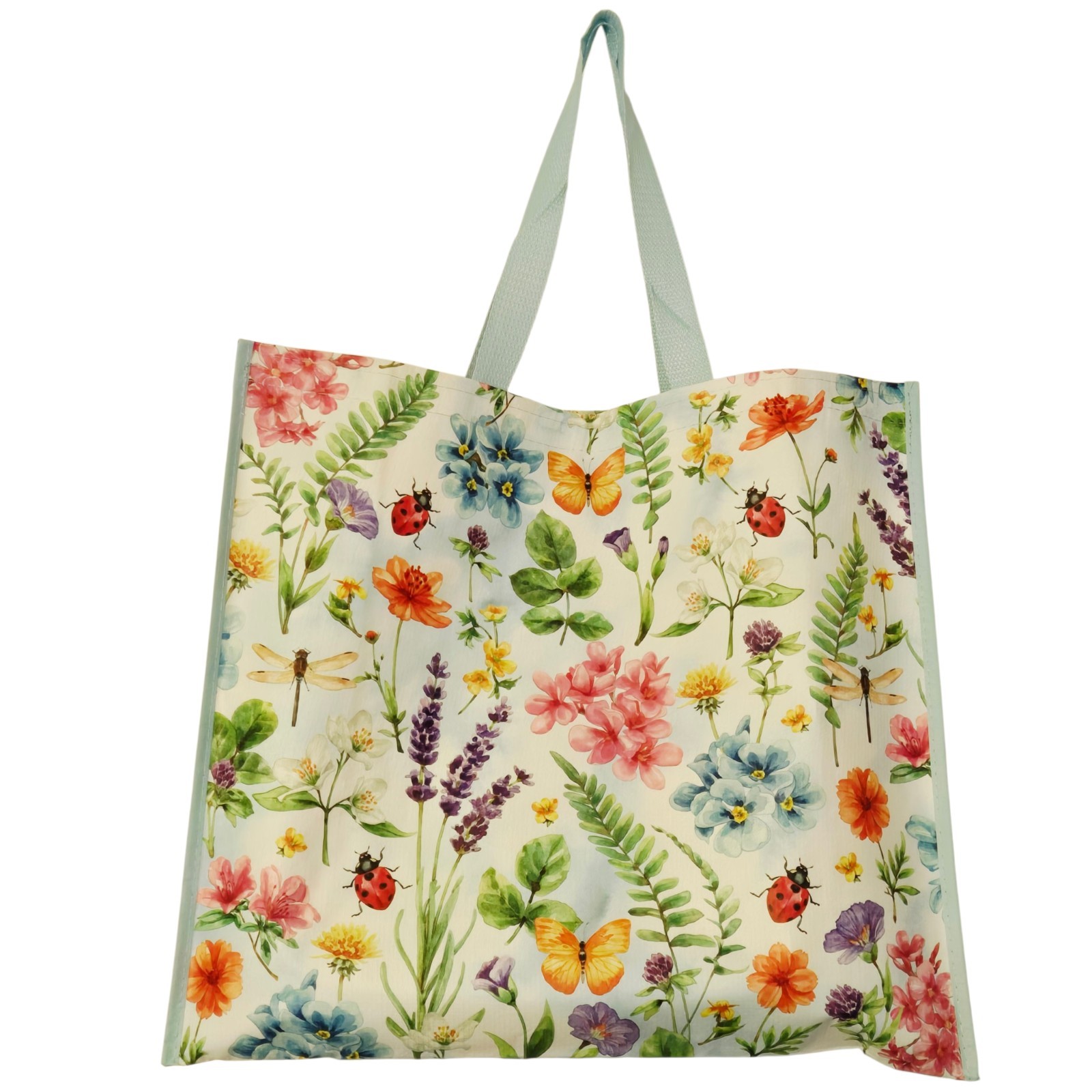 Dragonflies Ladybugs Lavender Fern Flowers Butterflies Shopping TJMaxx Bag