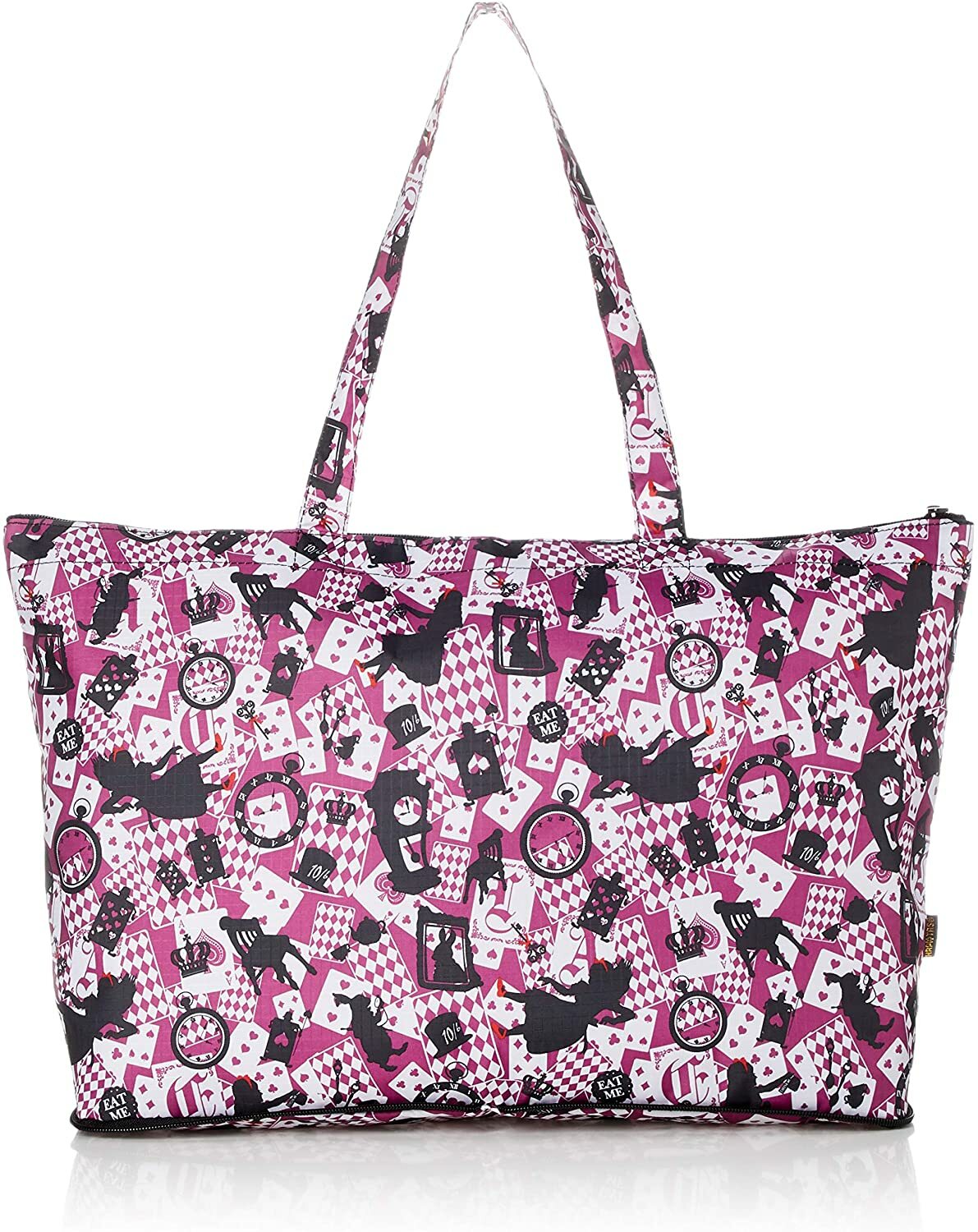 HAPITAS Eco Friendly Tote Travel Bag Alice in Wonderland Mauve 20L