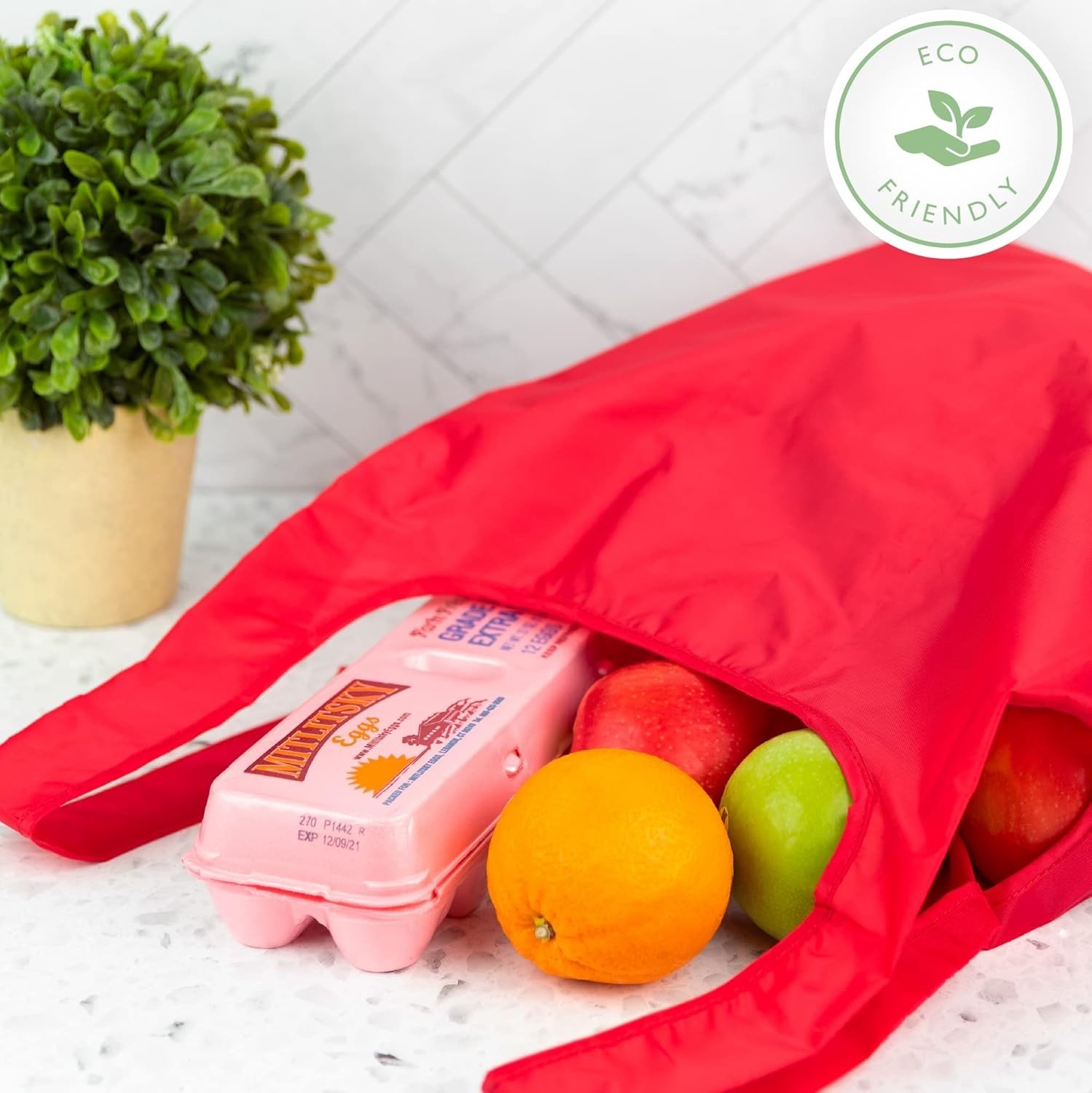 Foldable Reusable Grocery Bags – 10-Pack Lightweight Polyester for Everyday Use