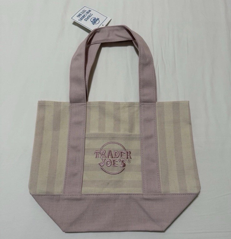 Trader Joe’s Striped Canvas Mini Tote Bag Set 4 Colors Summer 2026 Limited Rare