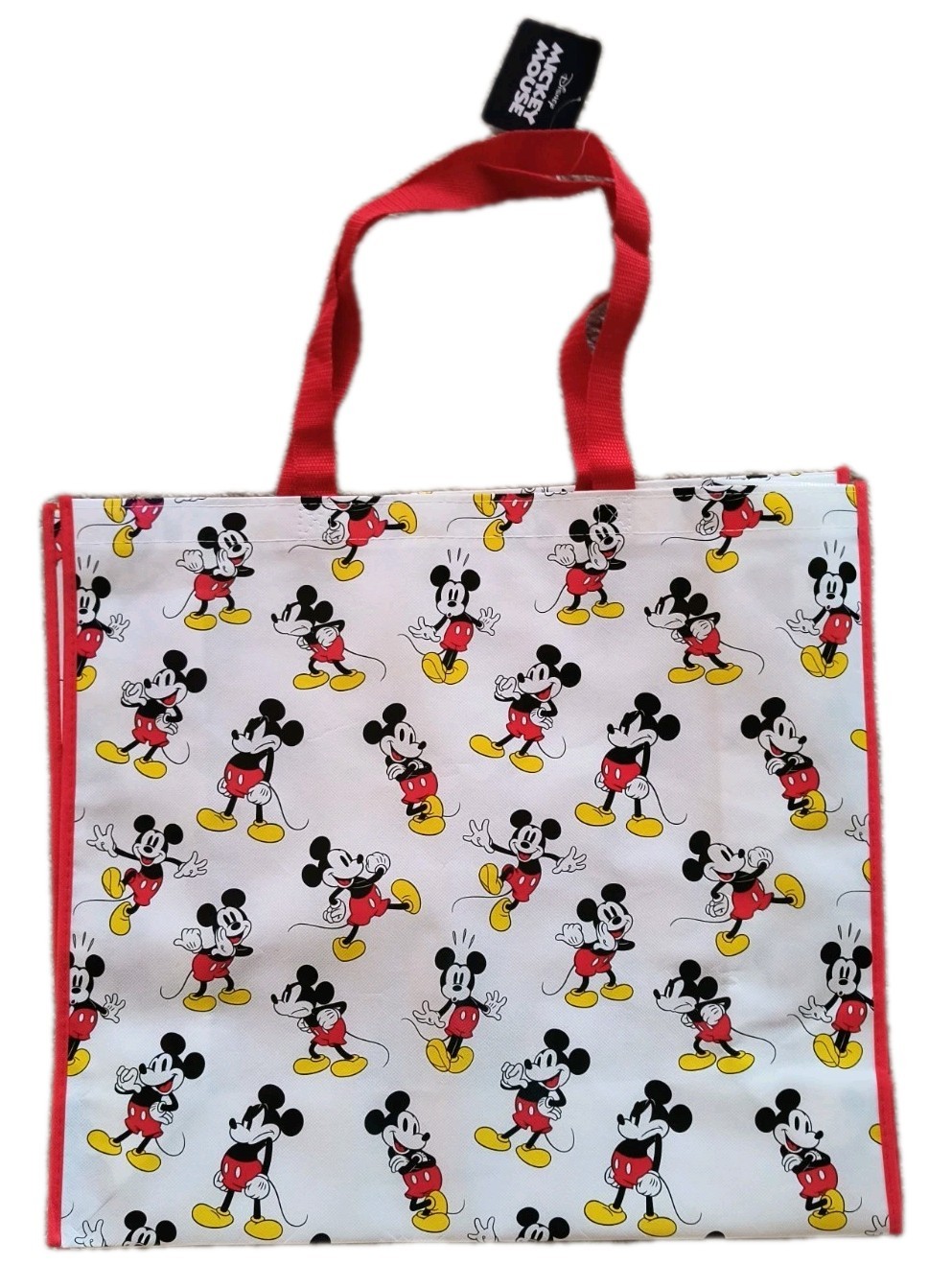 Disney MICKEY MOUSE Reusable Red Jumbo Shopping Gift Bag with Handle🆕Free Ship!