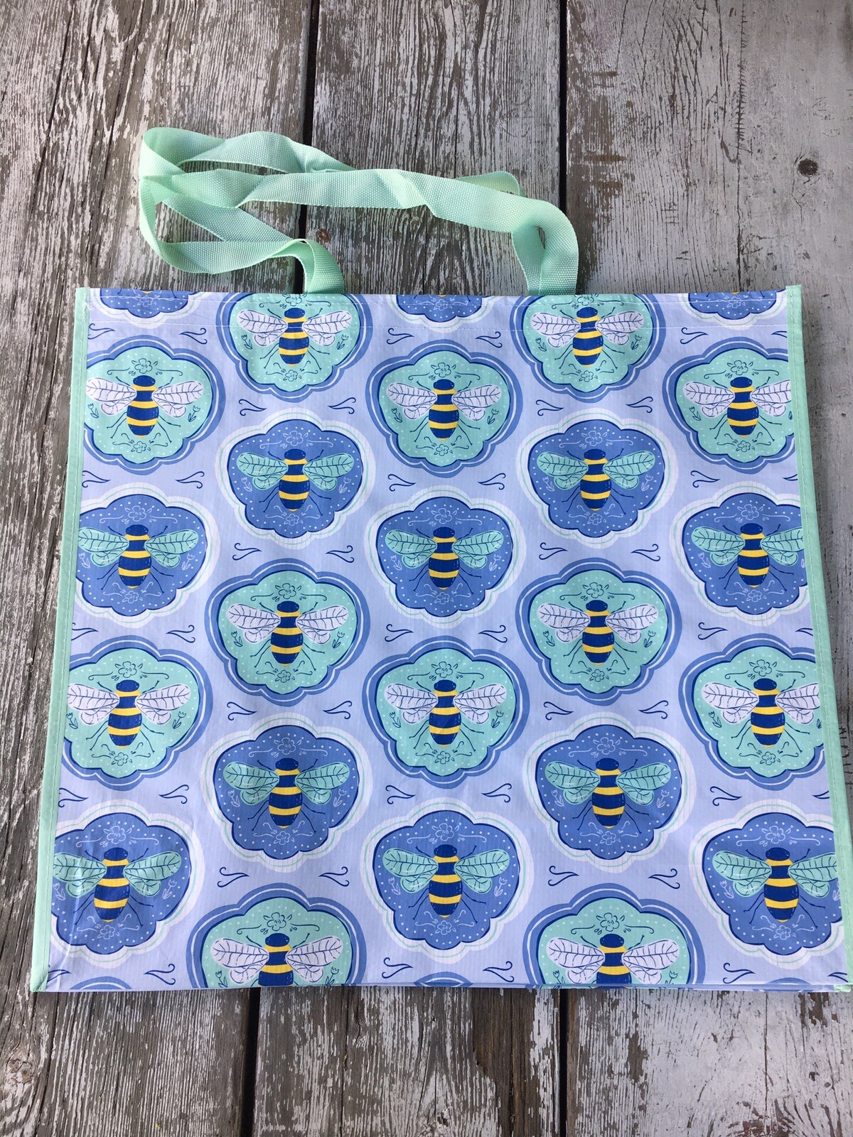 Bumble 🐝Bee Bees 🐝Blue Green Reusable Bag Tote Gift TJX 🐝New!