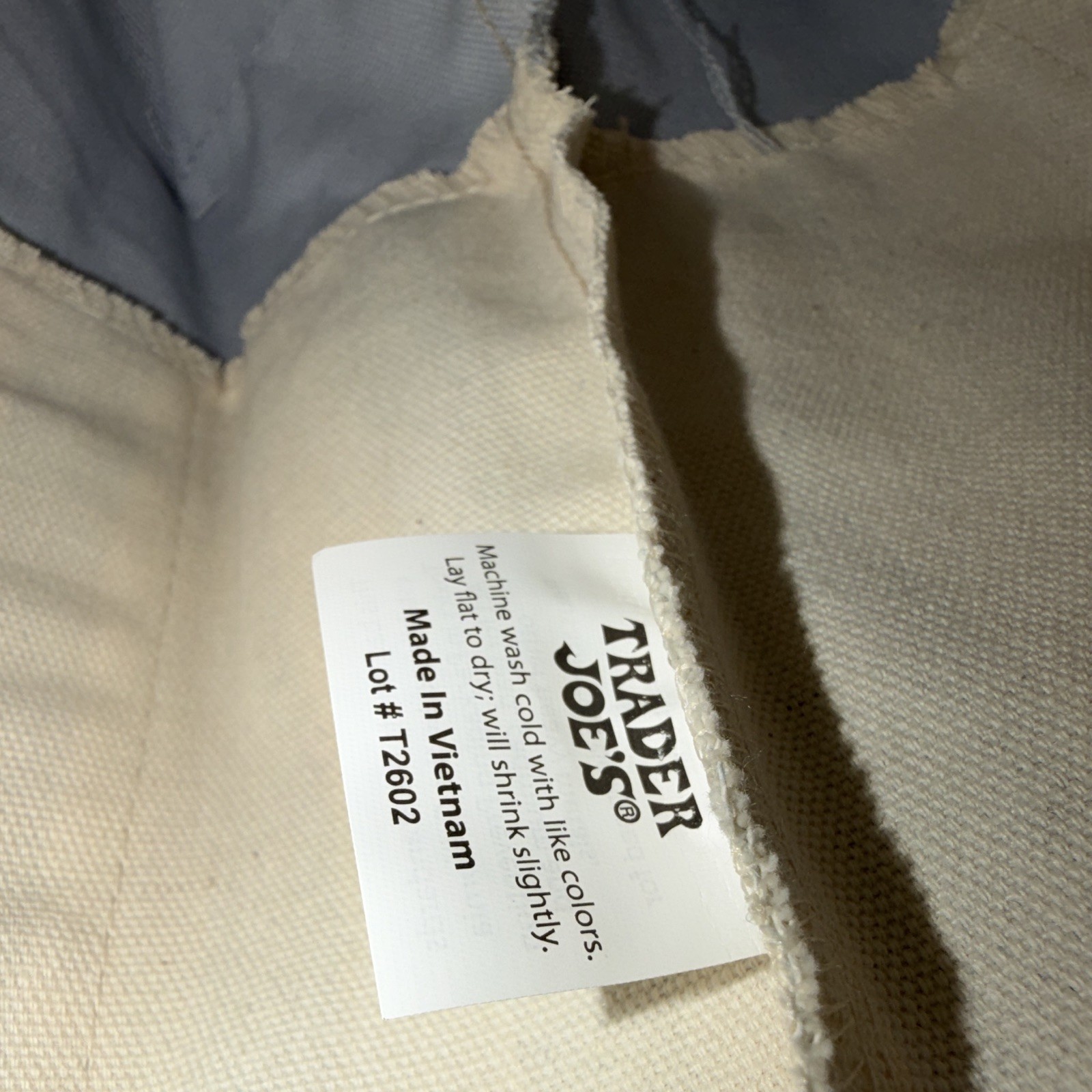 Trader Joe’s Striped Mini Canvas Tote Bag Light Blue/White Cotton Blend