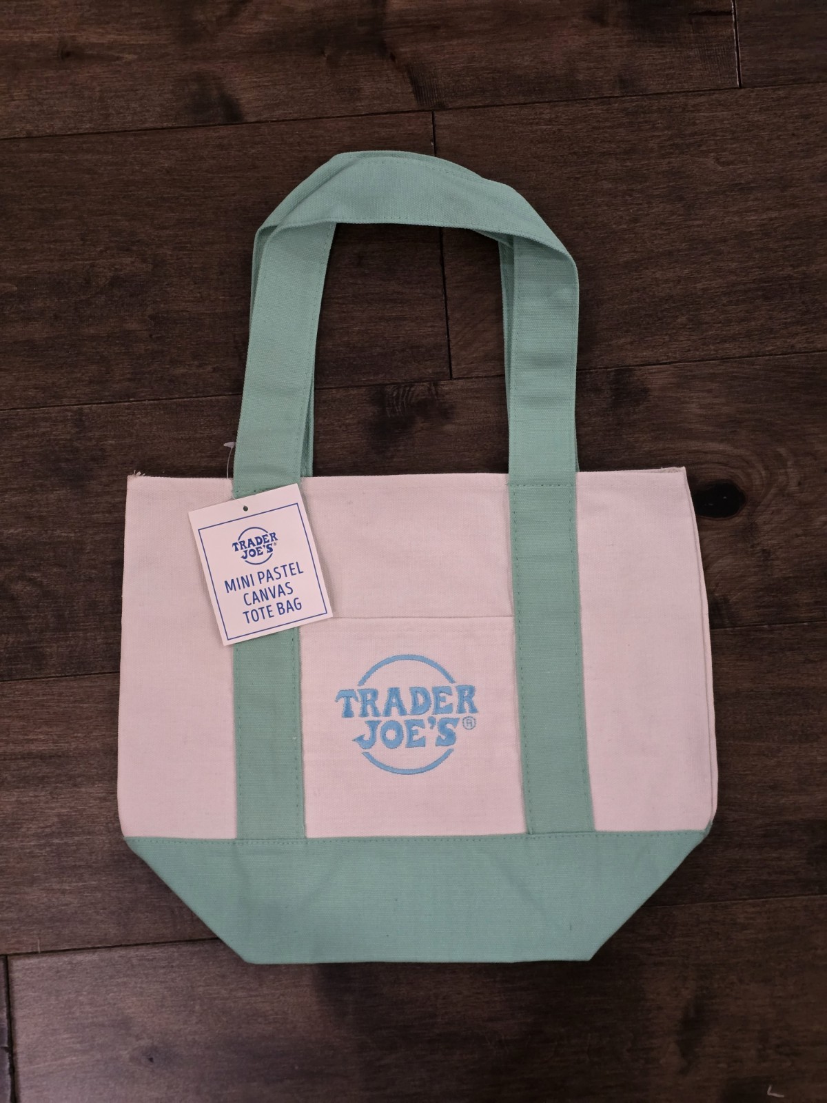 Trader Joe’s Mini Pastel Canvas Tote Bag Set Of 4 Pink Blue Green Purple NWT