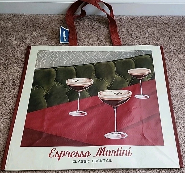 Marshalls – Fancy Espresso Martini Glasses -Large Reusable Shopping Eco Tote Bag