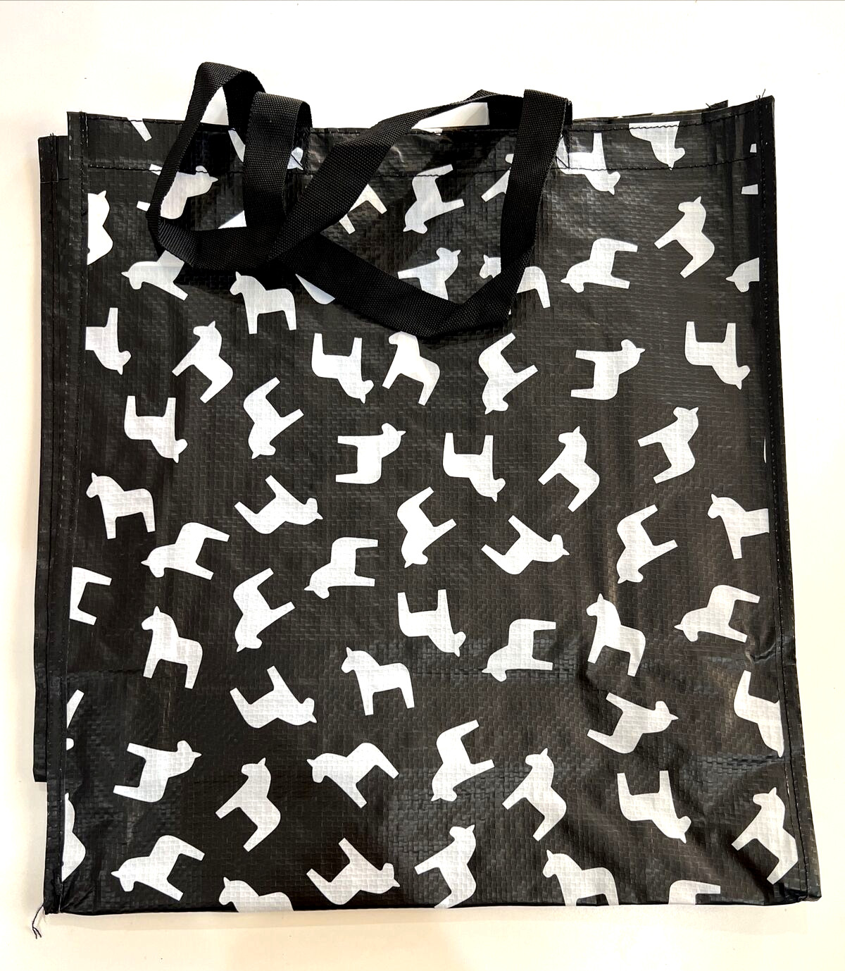 Ikea Hasthage Shopping Bag, Dala Horse Black White 15x6x16 ½ “, NEW