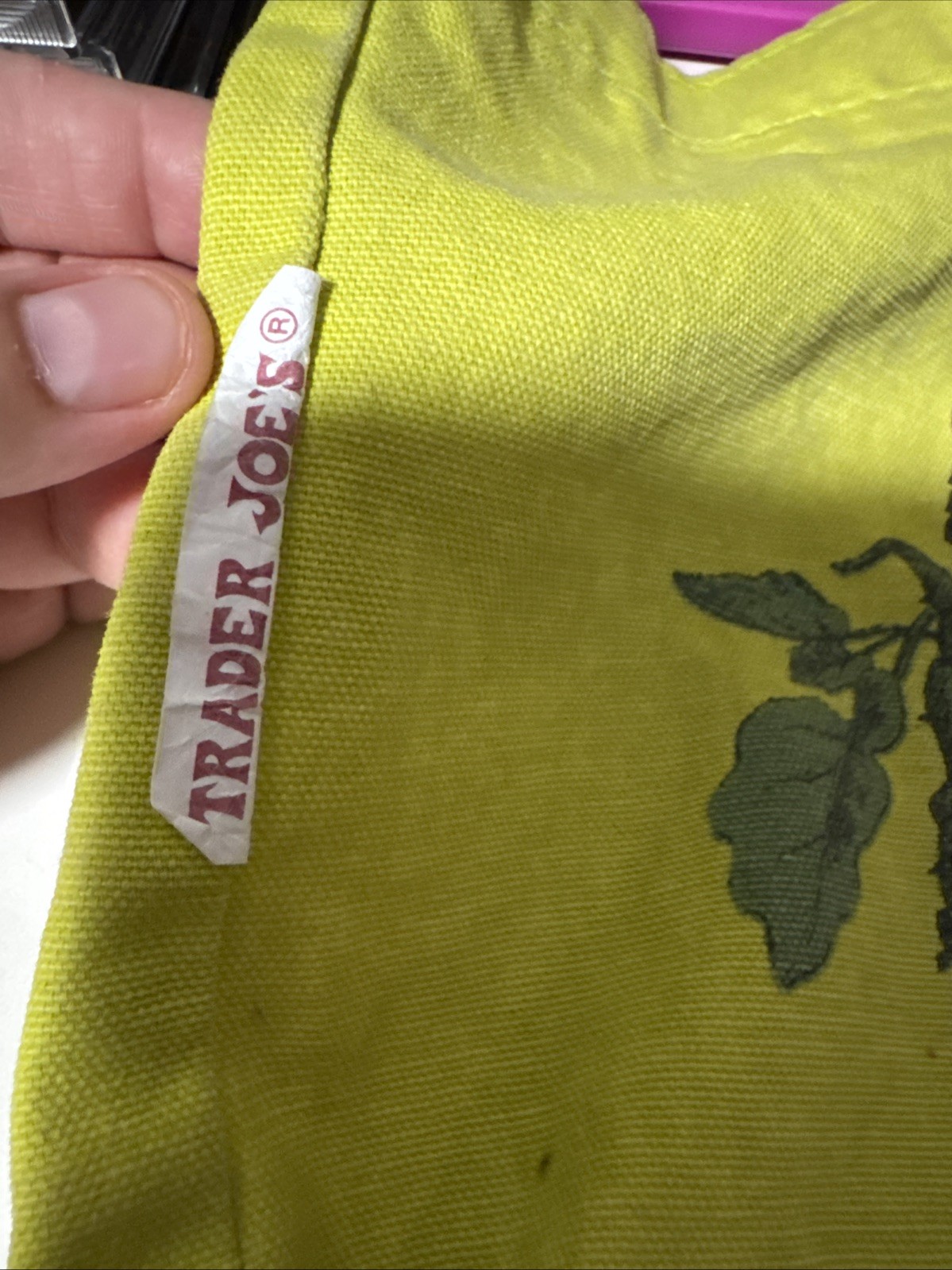 Trader Joe’s By Special Appointment Green Tote Reusable Bag Woman Fruit USA