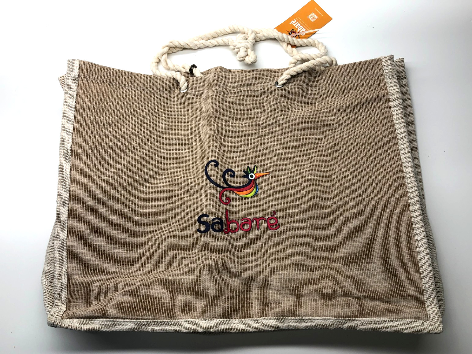 Sabare Jute Tote Grocery Bag Beige Womens Handle Everyday Essentials Large
