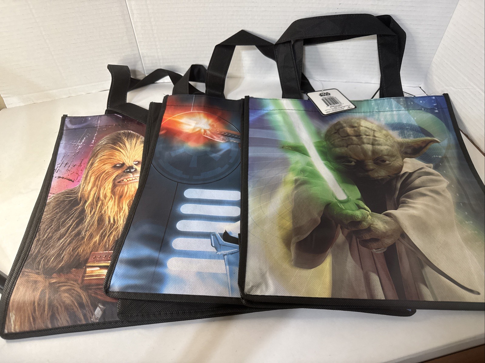Lot Of 3 Disney Star Wars Reusable Tote Bag 13”x 12.5” x 6.5″ NWT
