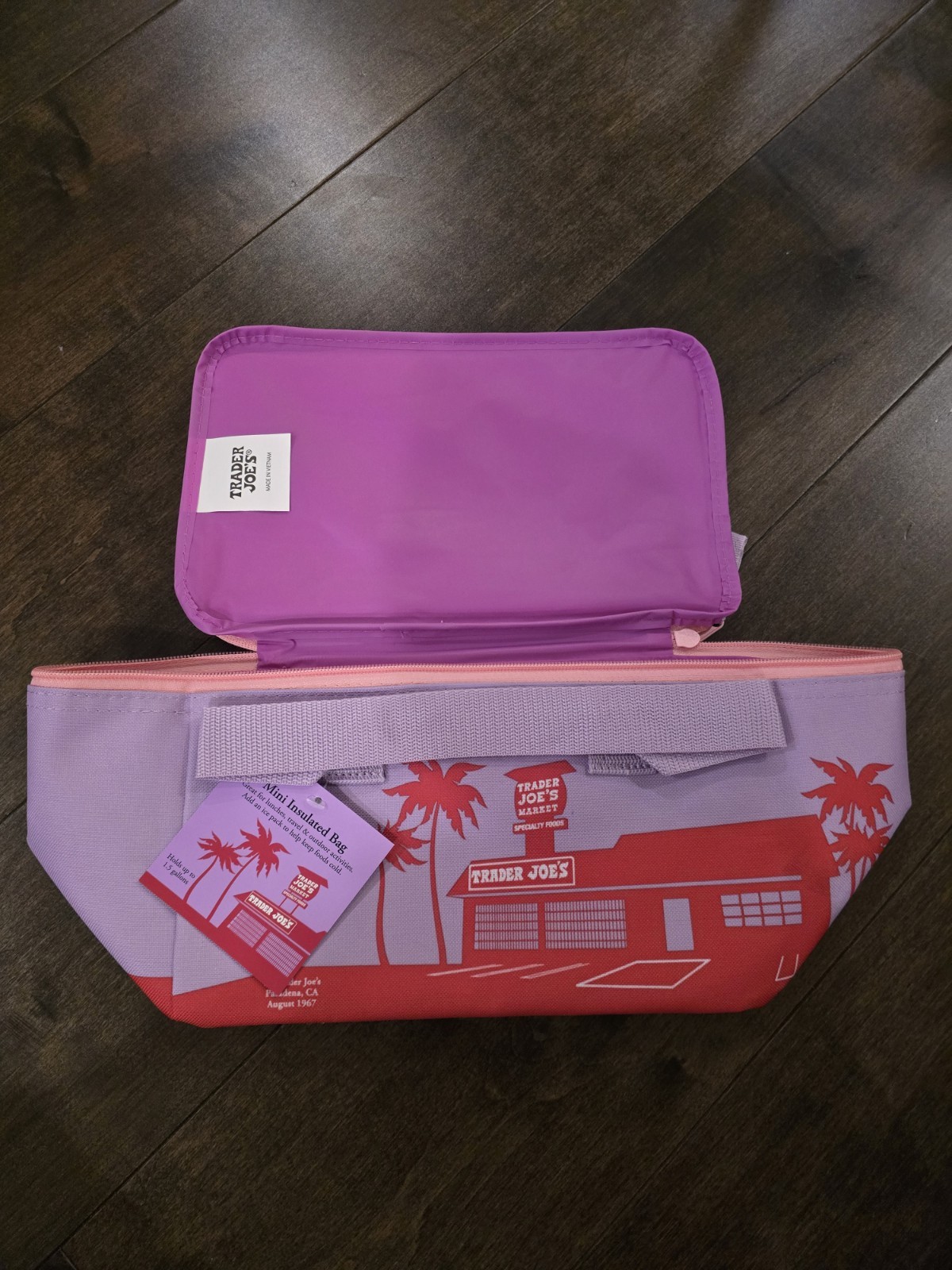 NEW! Trader Joe’s Mini Insulated Bag 1.5 Gallons Pink/Purple-Ships Today!