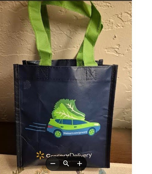 Wal Mart Pickup Grocery Delivery Curbside Shopping Bag Tote 10” x 8.5”, RARE