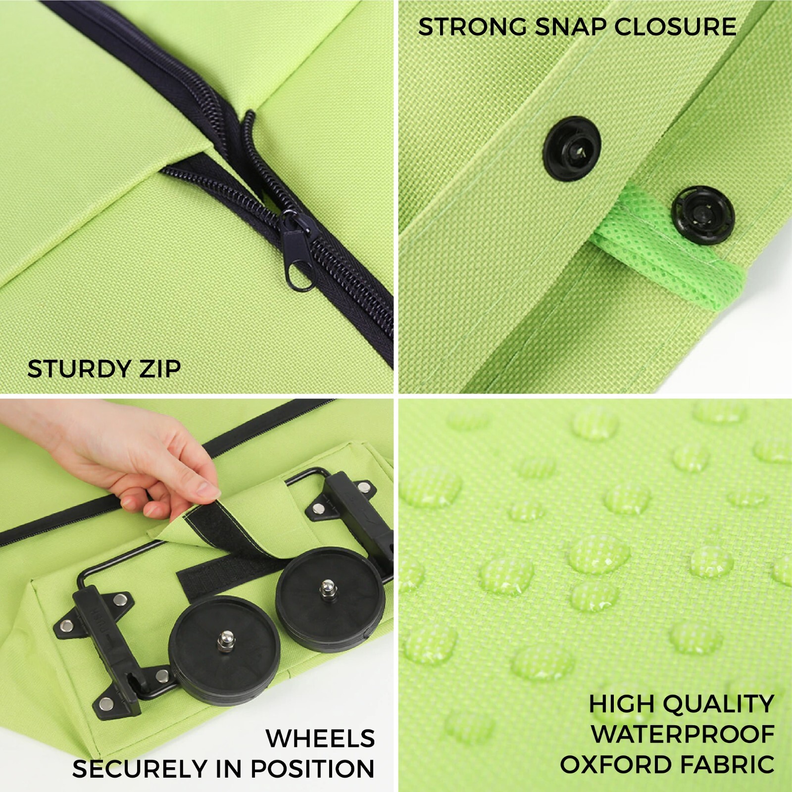 Expandable Adjustable Shopping Tote Bag with Wheels Holds Up to 20Kg 5 Colours