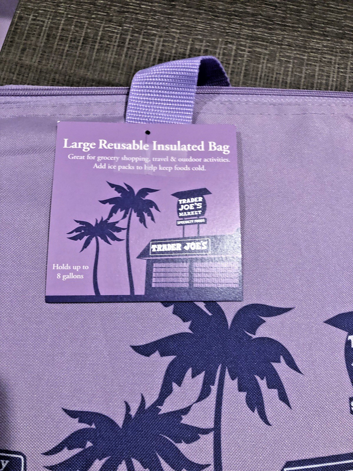 Trader Joe’s NEW SPRING 2026 RELEASE PURPLE Large Insulated Bag LIMITED 8gal.